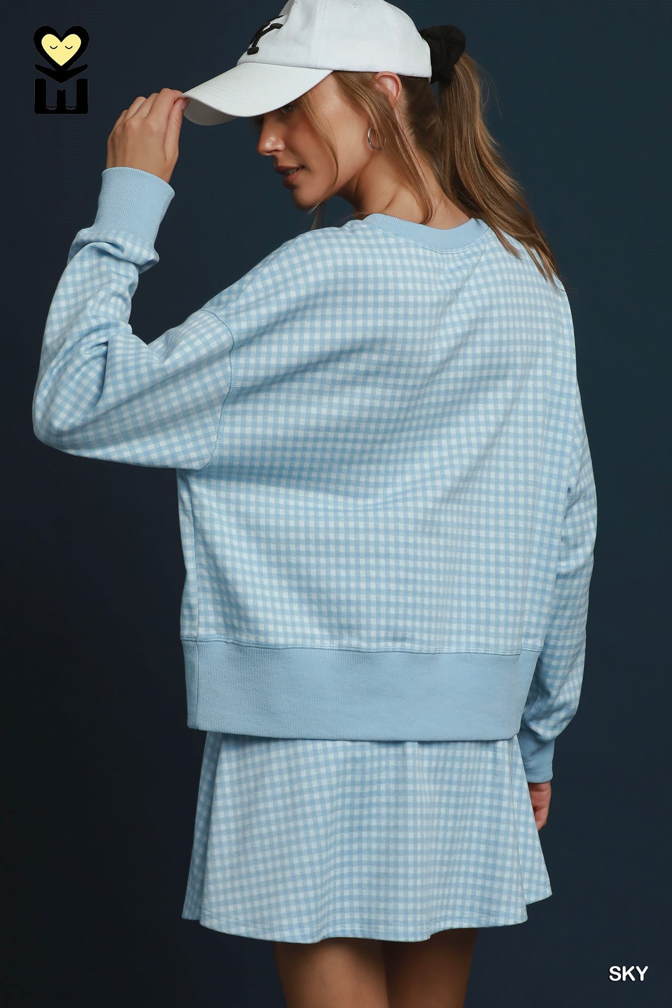 Powder Blue Gingham Top