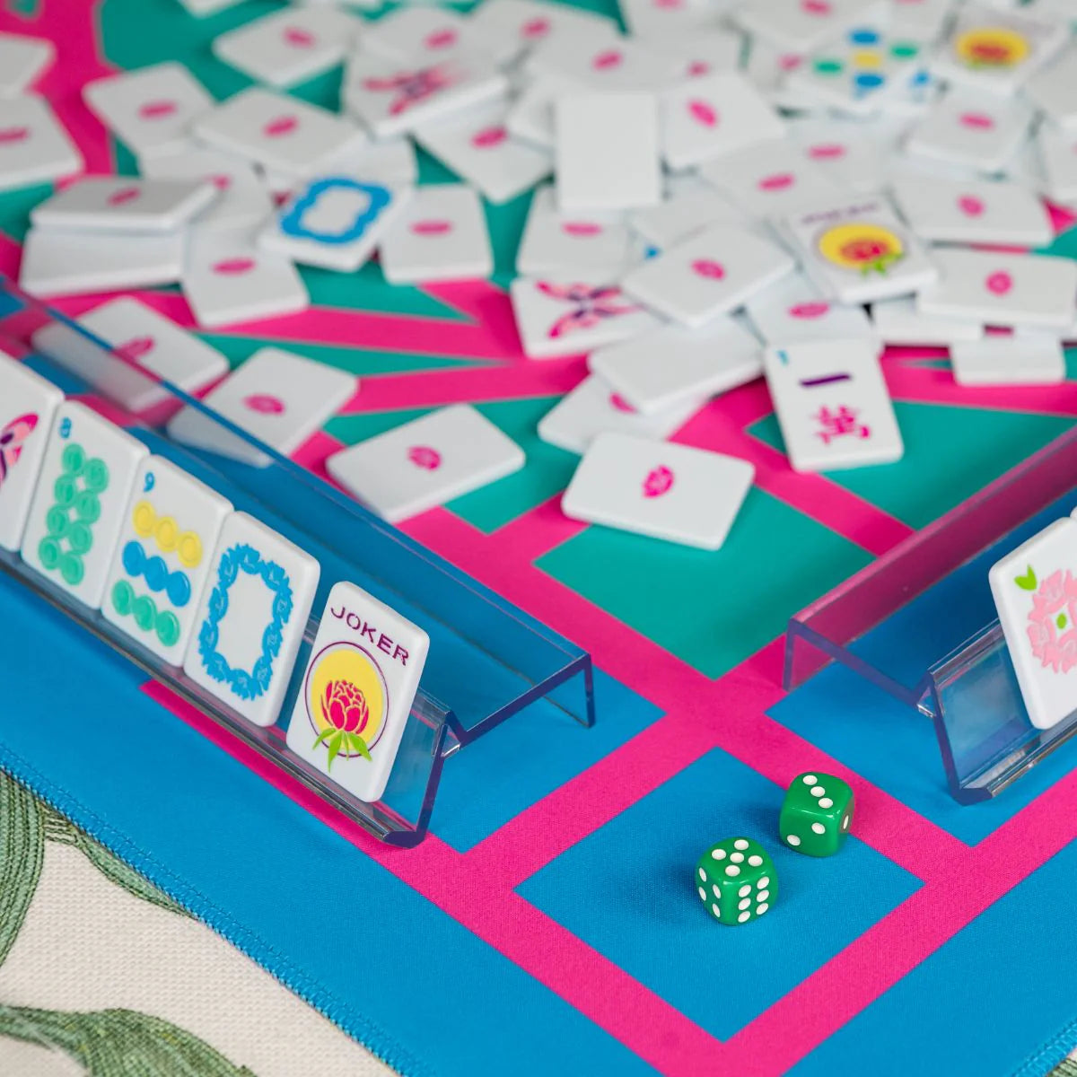 Ice Blue &amp; Brights Travel Mahjong Set