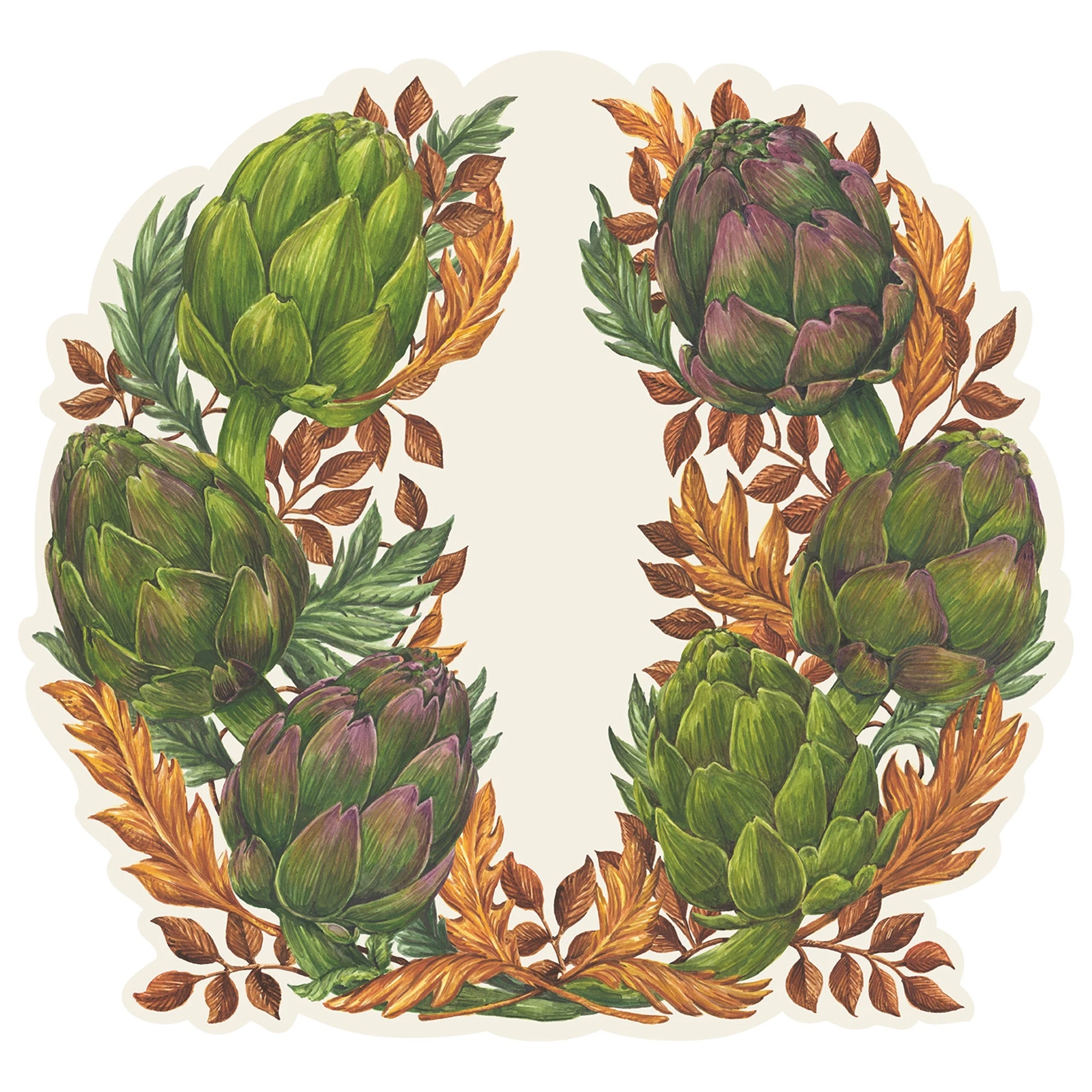 Die-Cut Artichoke Wreath Placemat