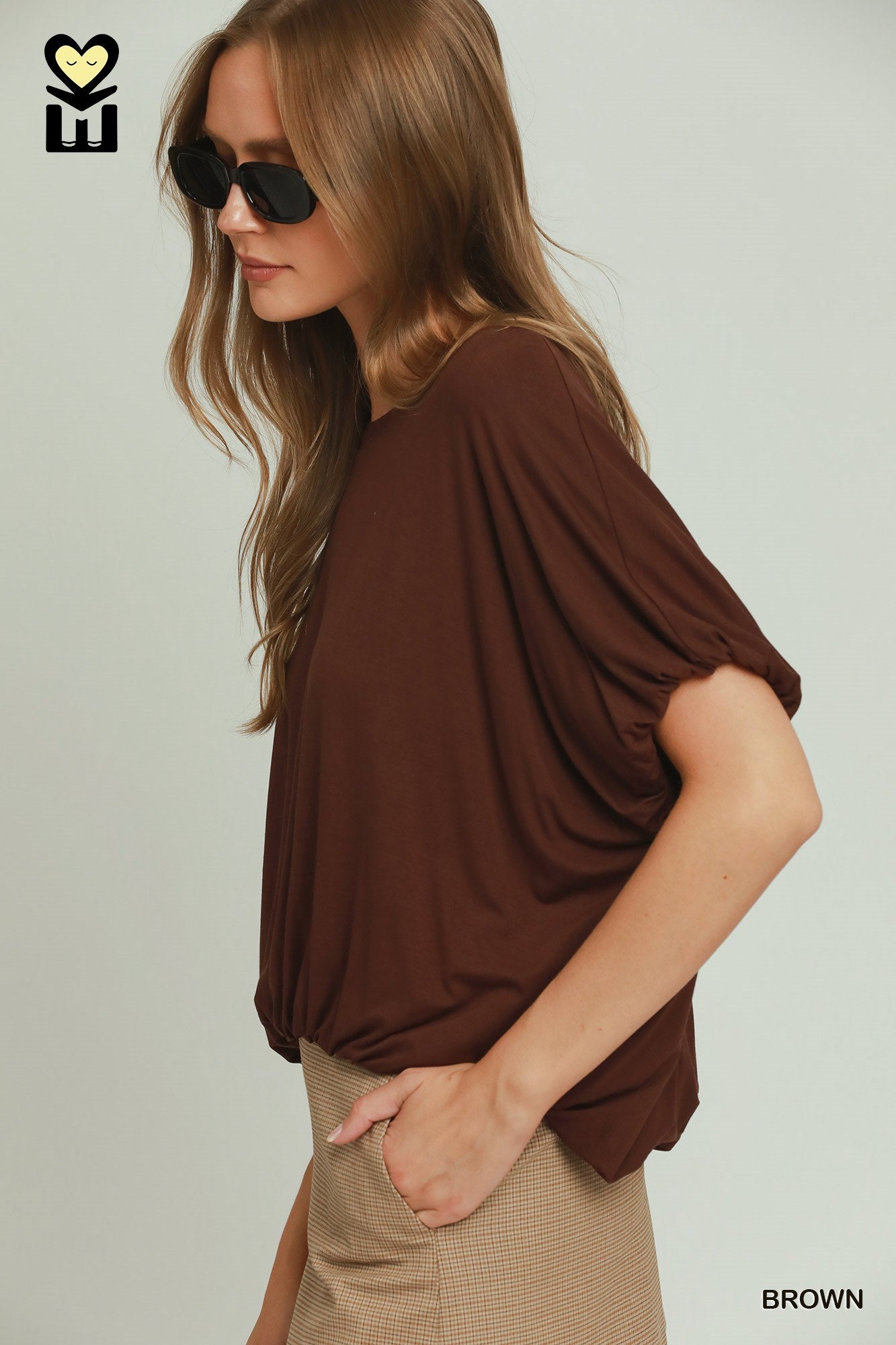 Bubble & Bloom Top - Brown