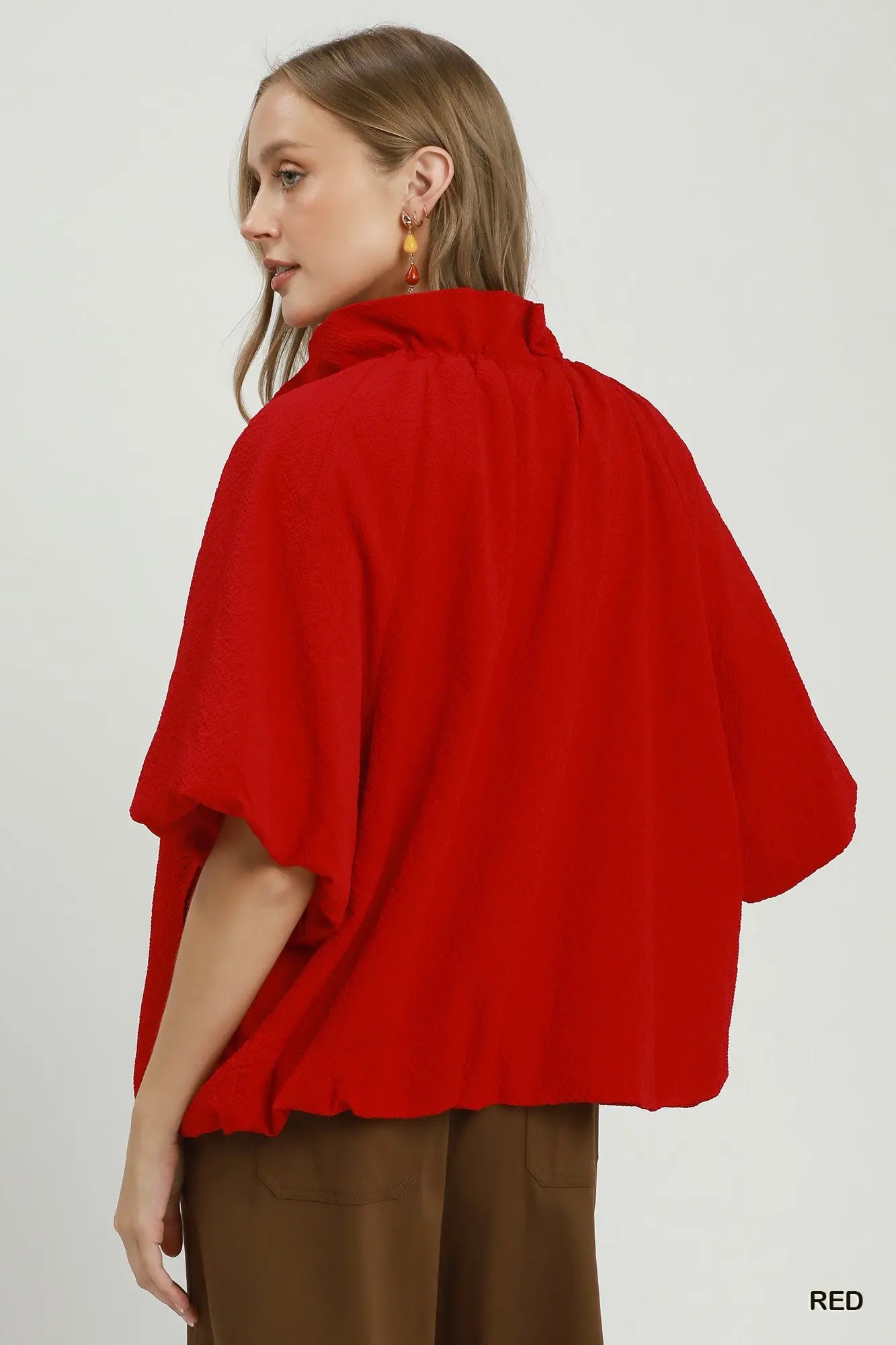 Breezy Balloon Bomber Jacket - Red