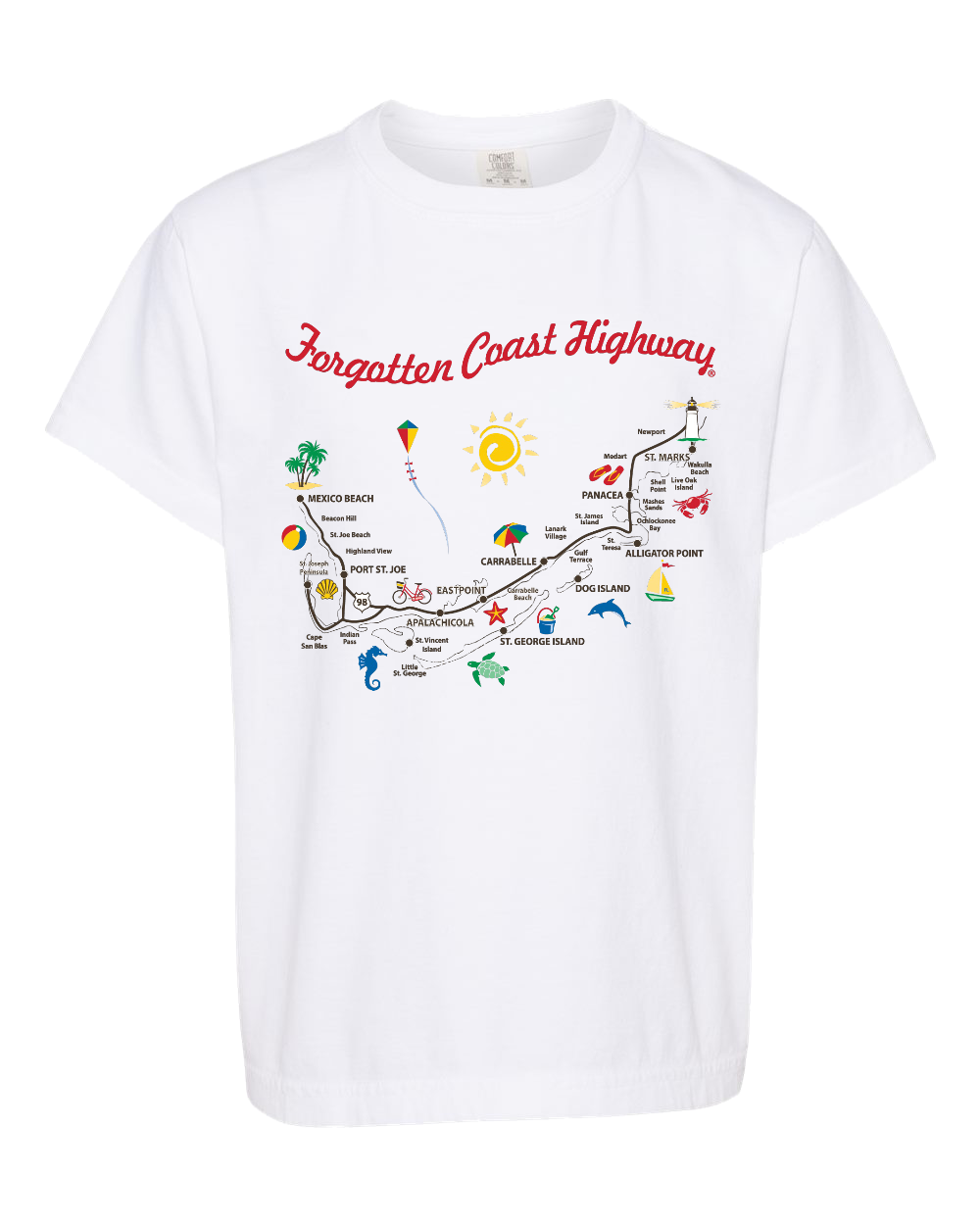 Forgotten Coast Highway Youth Full Color T-Shirt