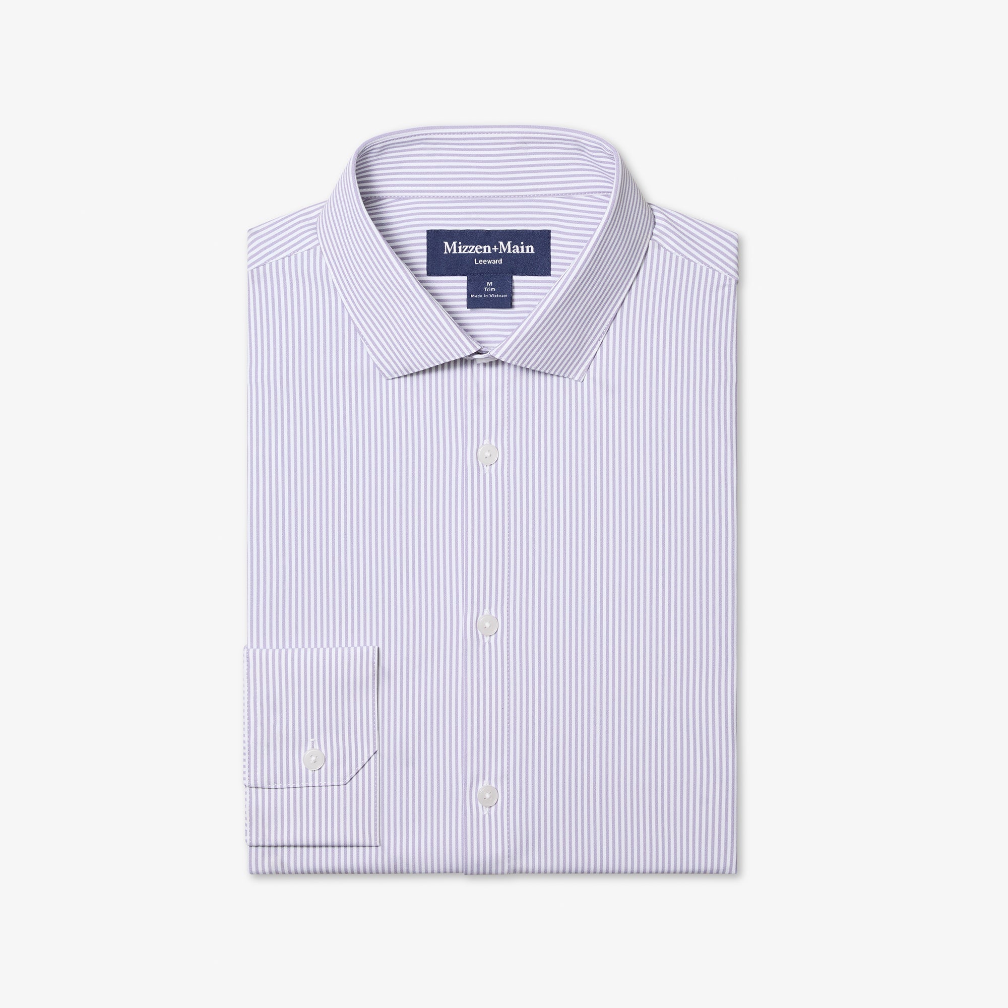 Leeward Dress Shirt - Purple Dusk Banker Stripe