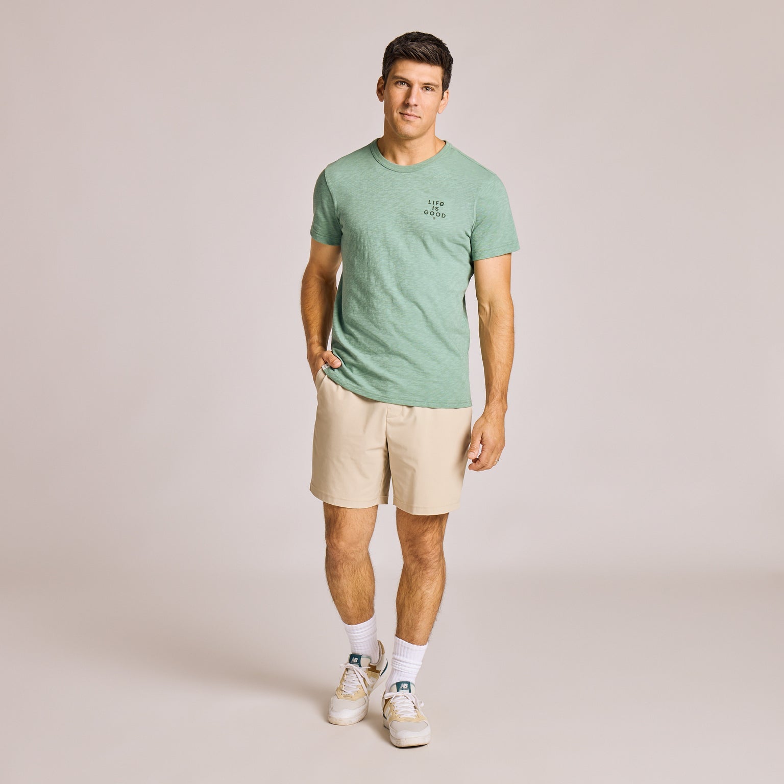 Woodcut Fish Short Sleeve Slub Slim Fit Tee