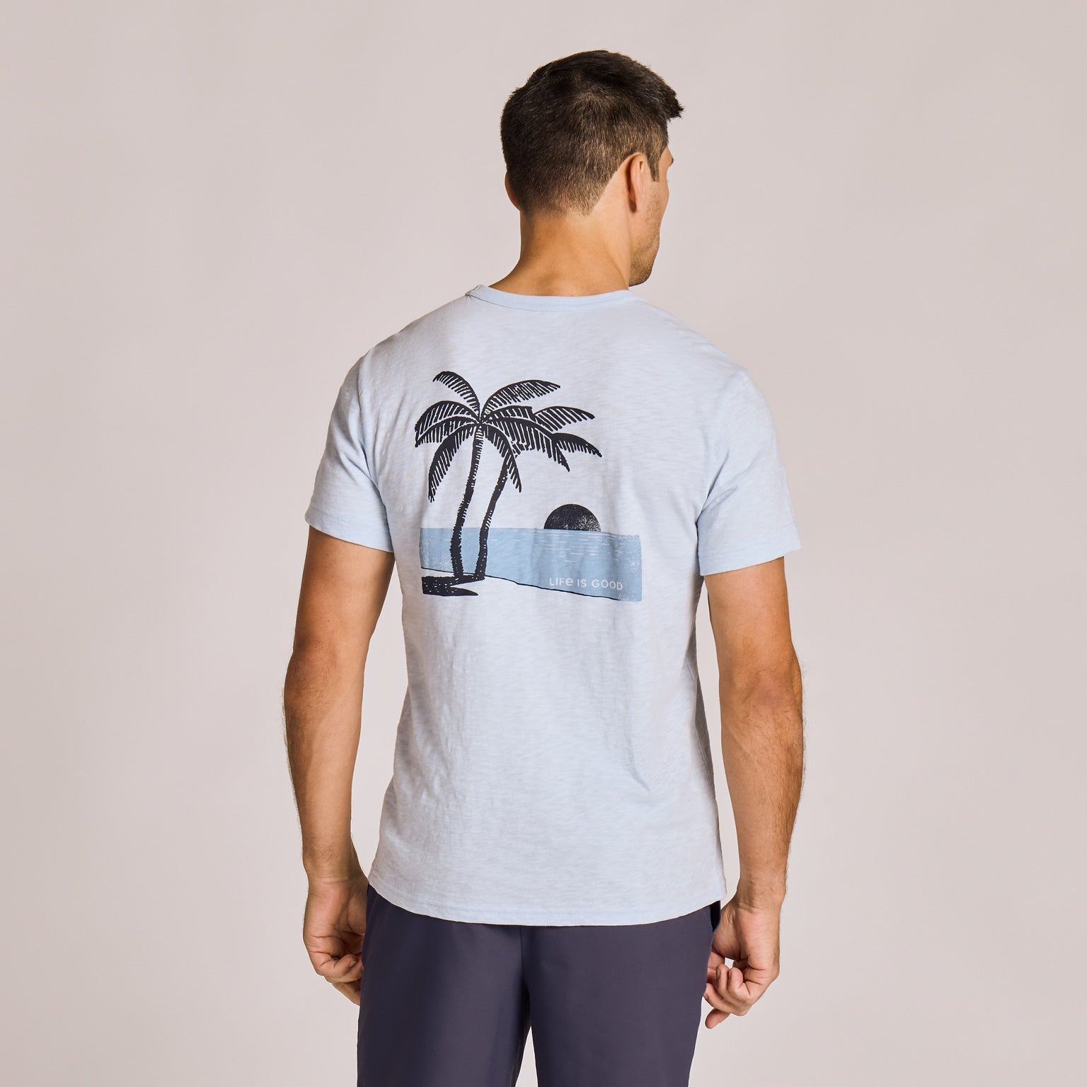 Sunset Two Palms Short Sleeve Slub Slim Fit Tee