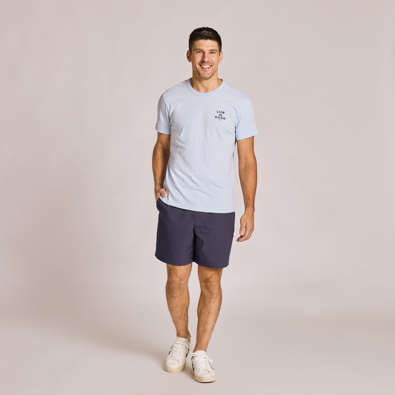 Sunset Two Palms Short Sleeve Slub Slim Fit Tee