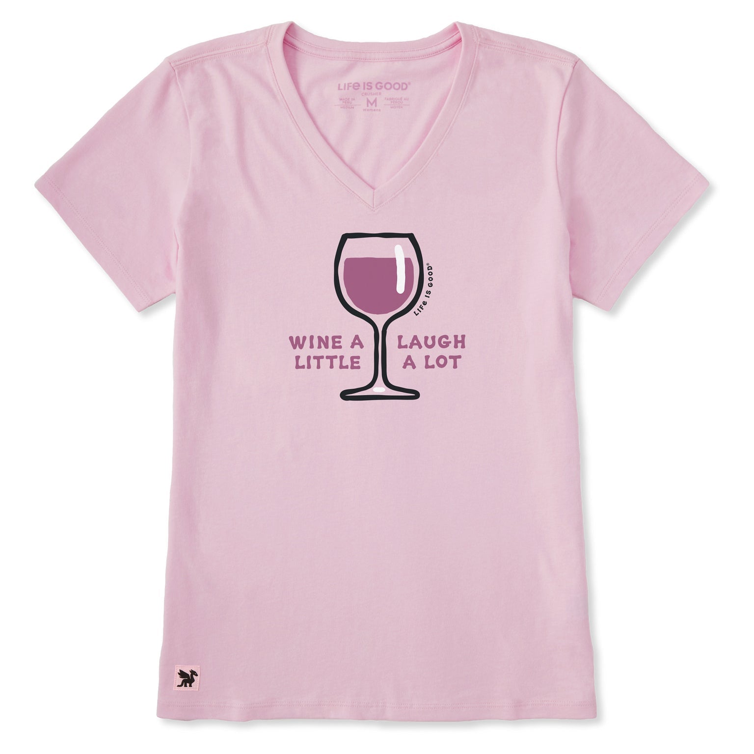 Wine a Laugh Little a Lot Short Sleeve Crusher-LITE Vee