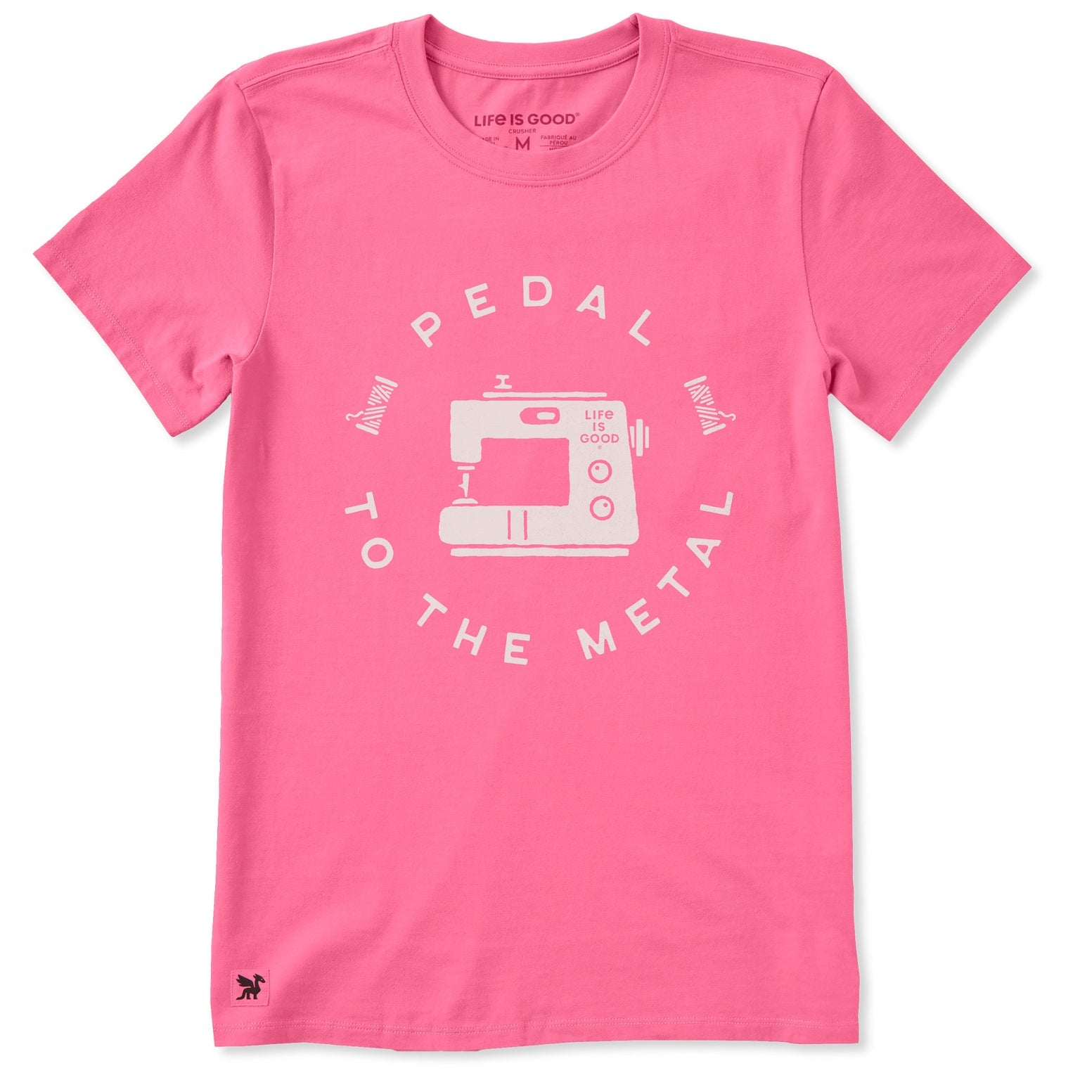 Pedal to the Metal Sewing Machine Circle Short Sleeve Crusher Tee