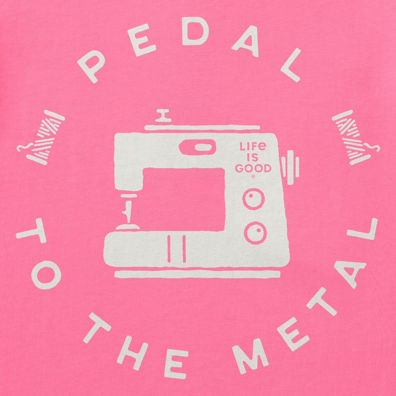 Pedal to the Metal Sewing Machine Circle Short Sleeve Crusher Tee