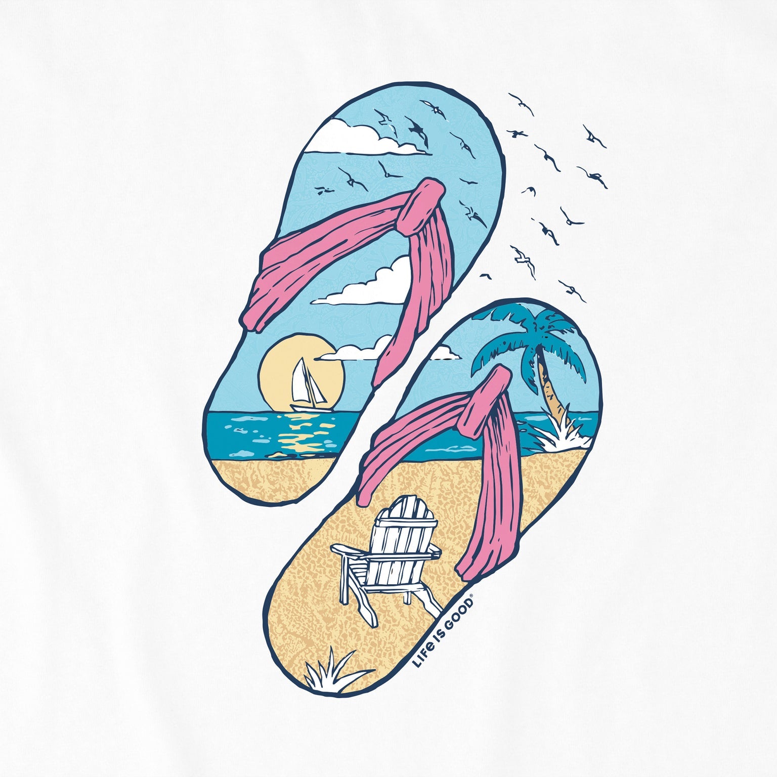 Beachy Sailing Flip Flops Short Sleeve Crusher-LITE Vee