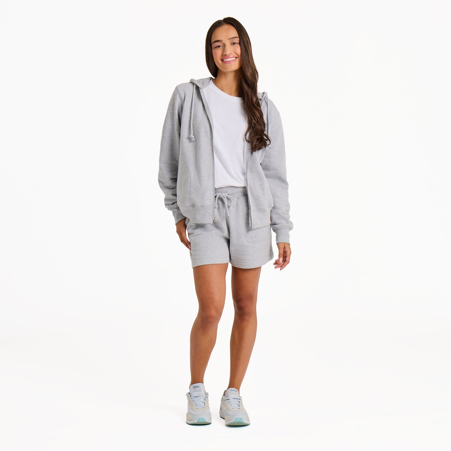 Solid Good Vibes Fleece Shorts - Heather Grey