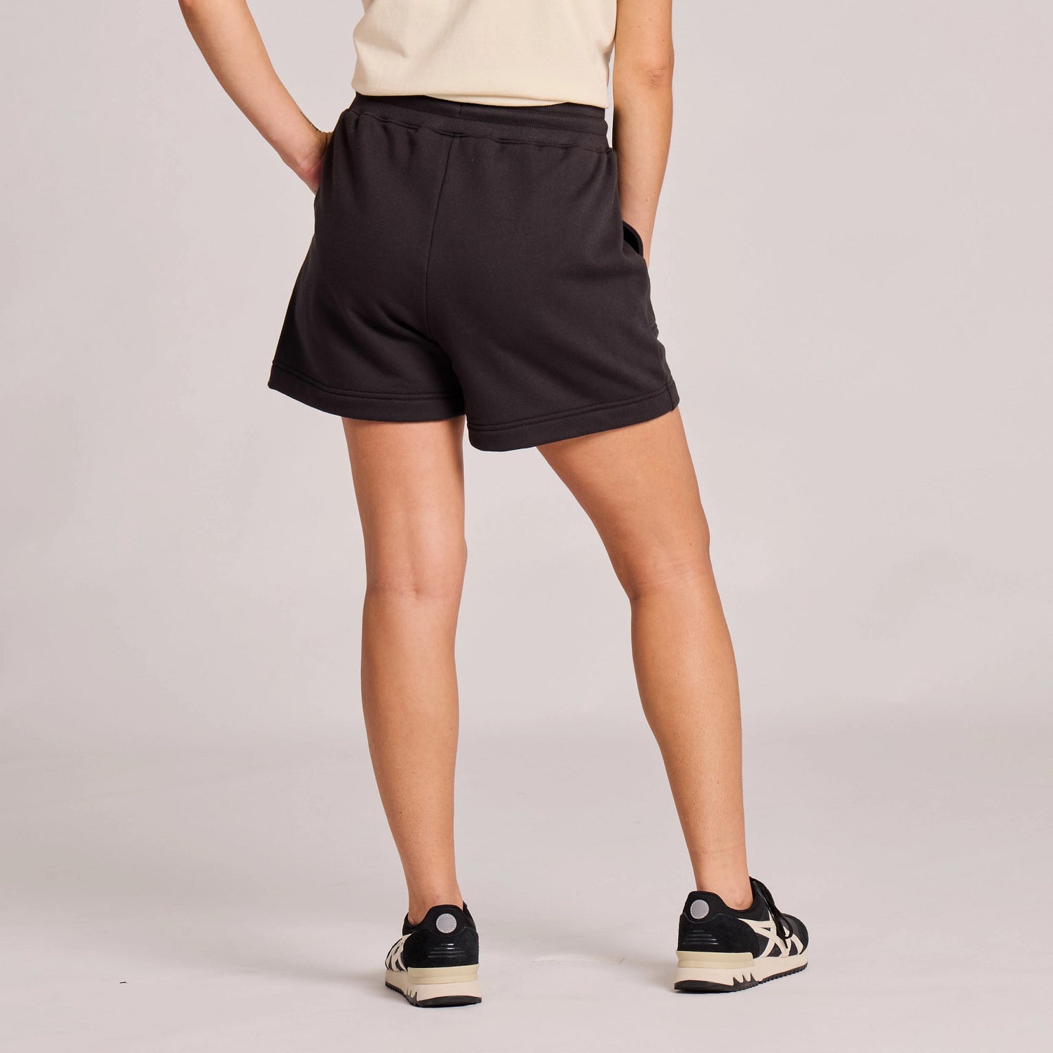 Solid Good Vibes Fleece Shorts - Black