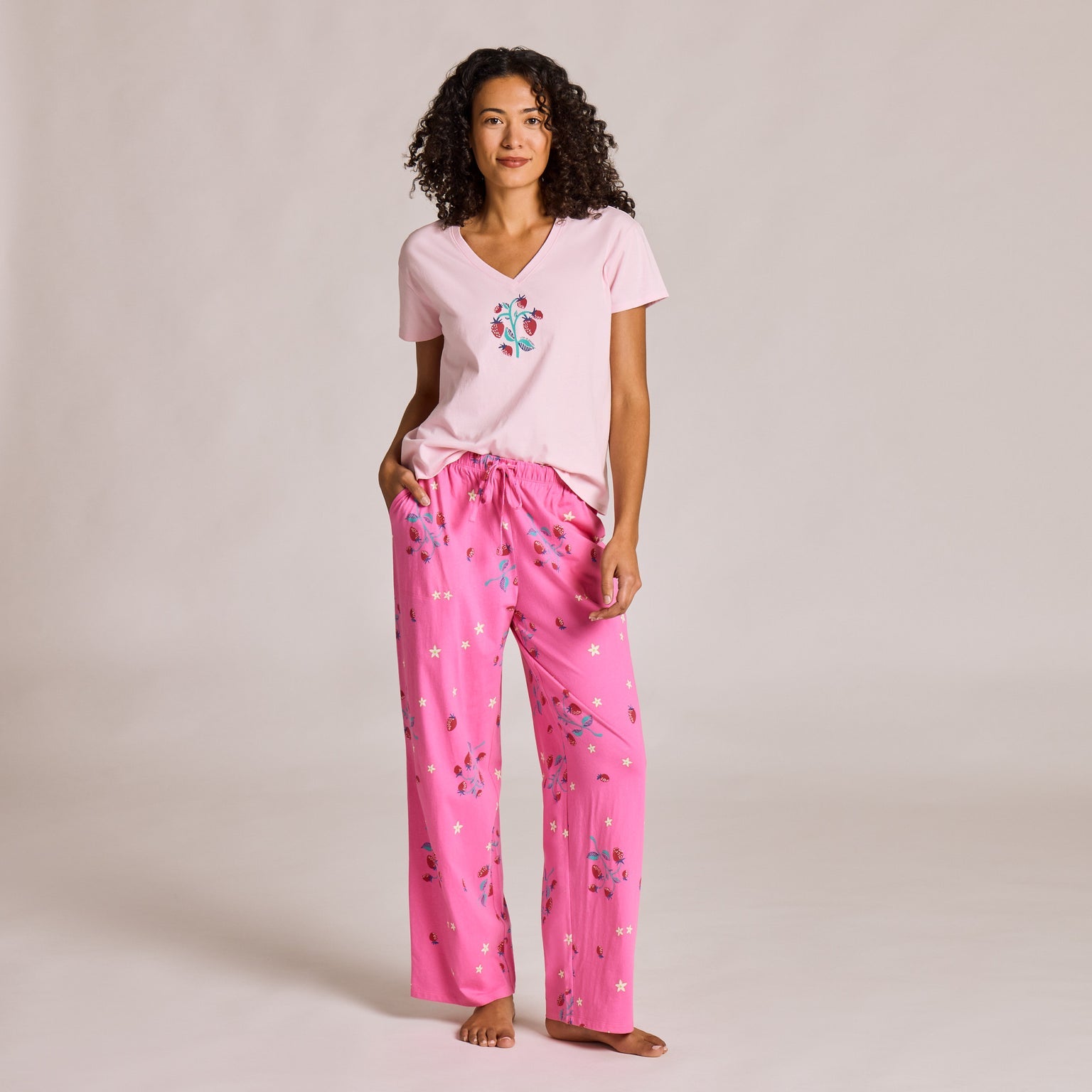 Strawberry and Floral Pattern Snuggle Up Sleep Pant