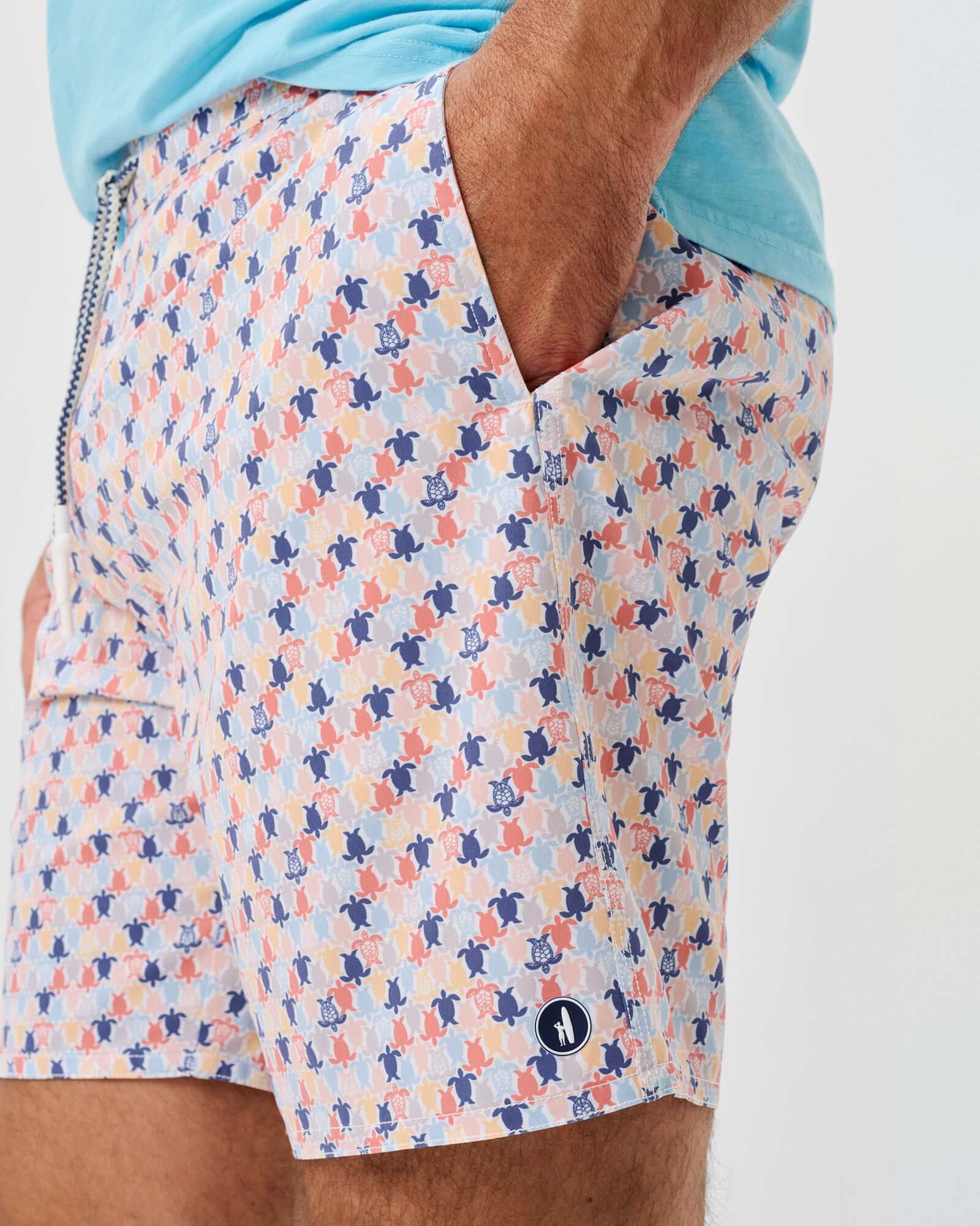 Half Elastic 7" Swim Trunks - Shelly