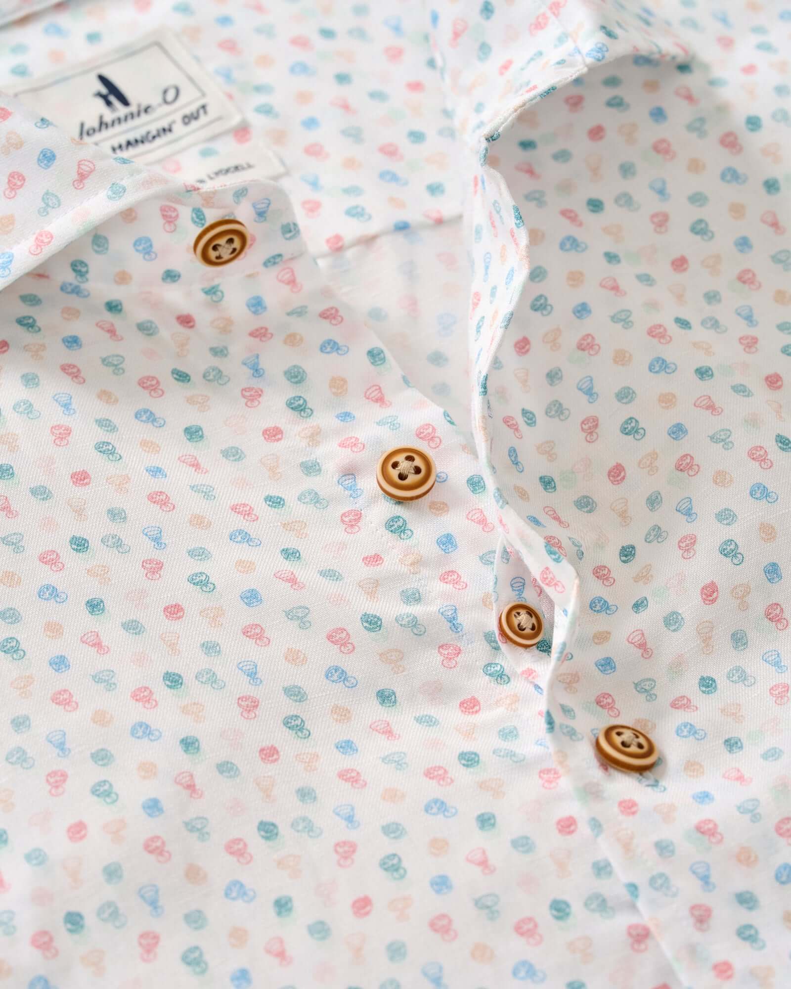 Linen Blend Short Sleeve Button Down Shirt - Cash Bar