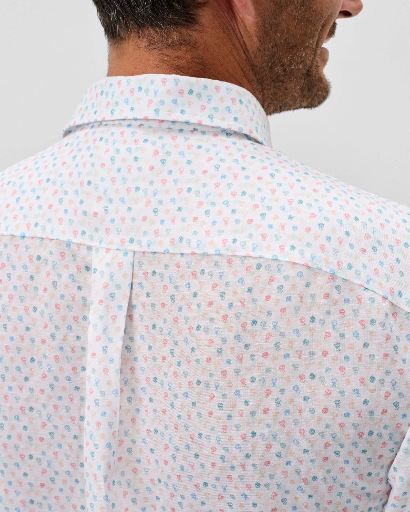 Linen Blend Short Sleeve Button Down Shirt - Cash Bar