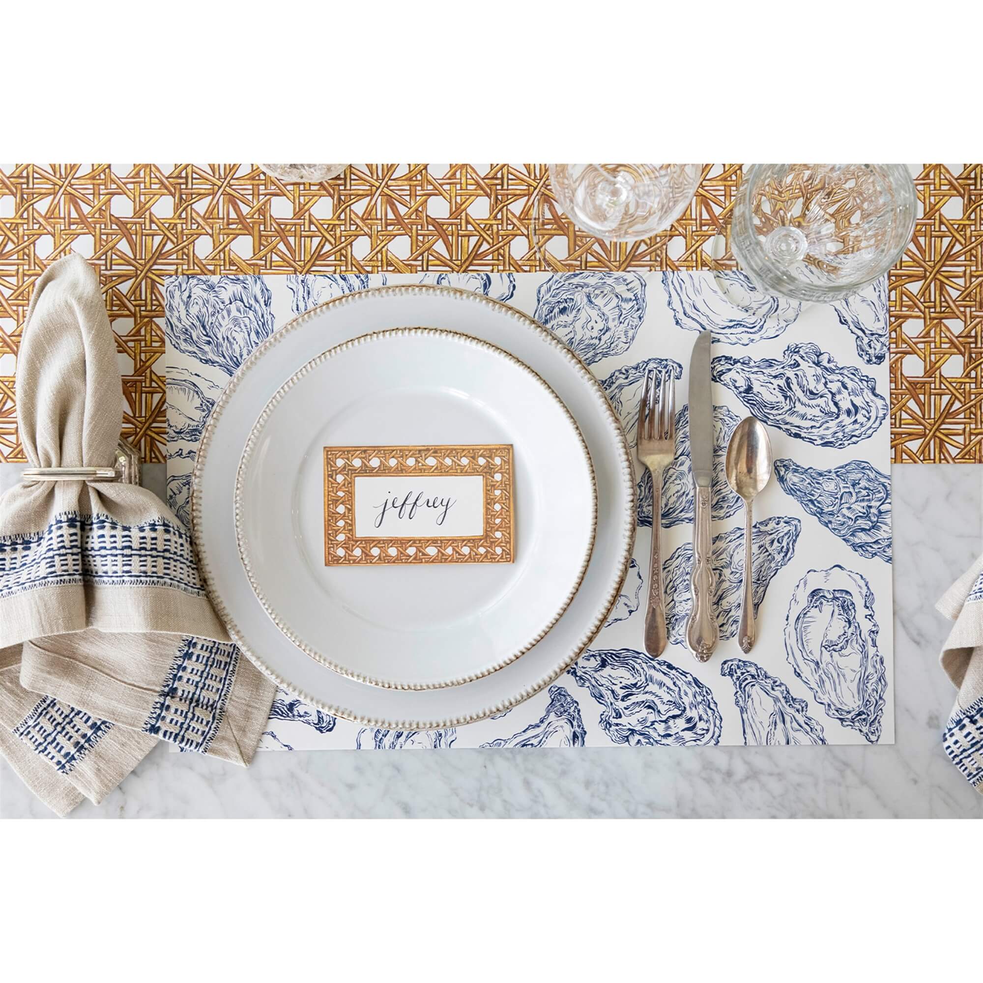 Blue Oyster Reef Placemats Pad