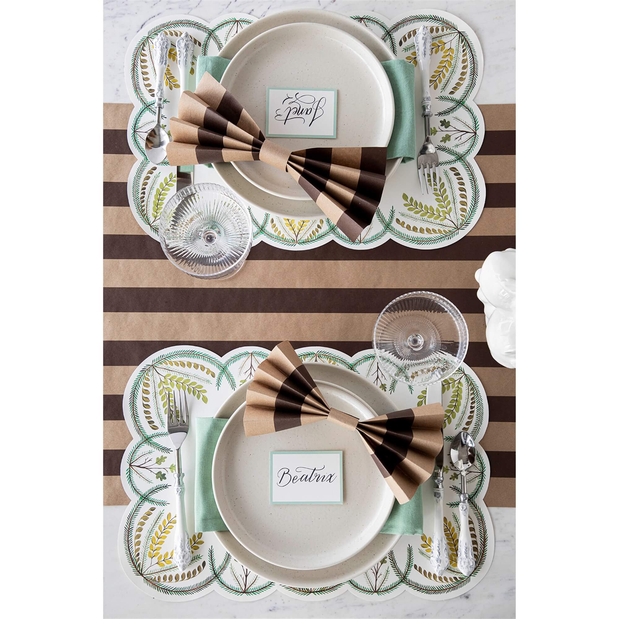 Kraft Stripe Table Runner - Brown