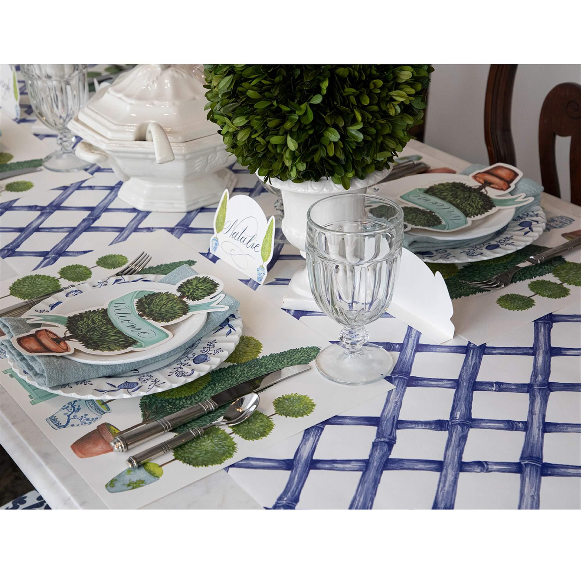 Table Runner - Blue Lattice