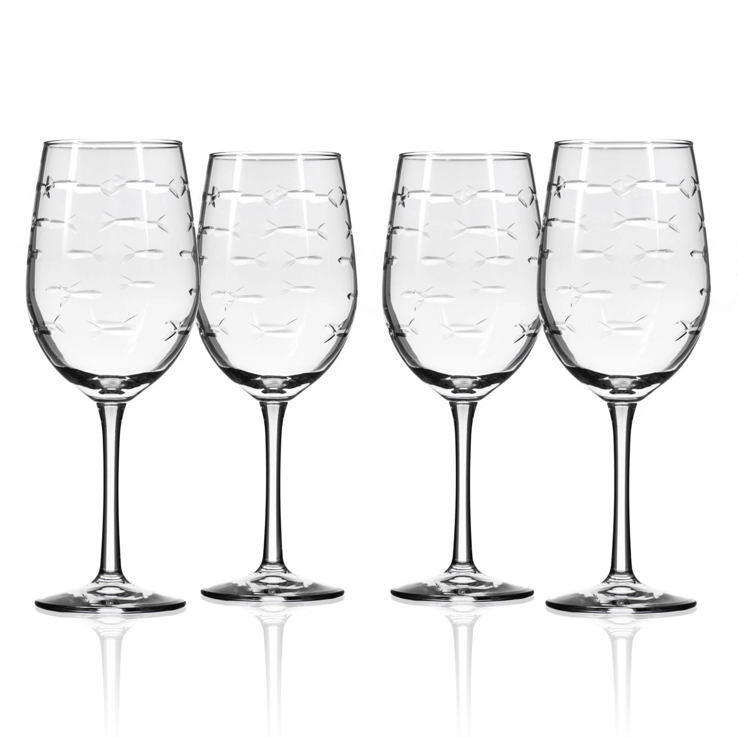 School Of Fish White Wine Glass