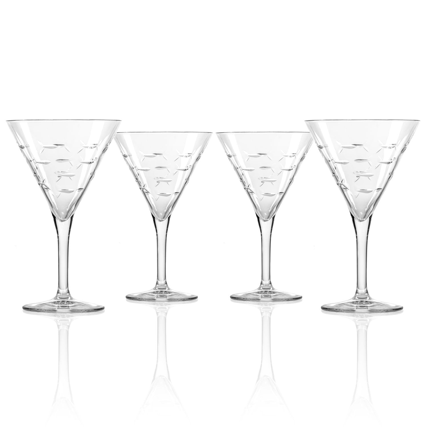 School Of Fish Martini Glass