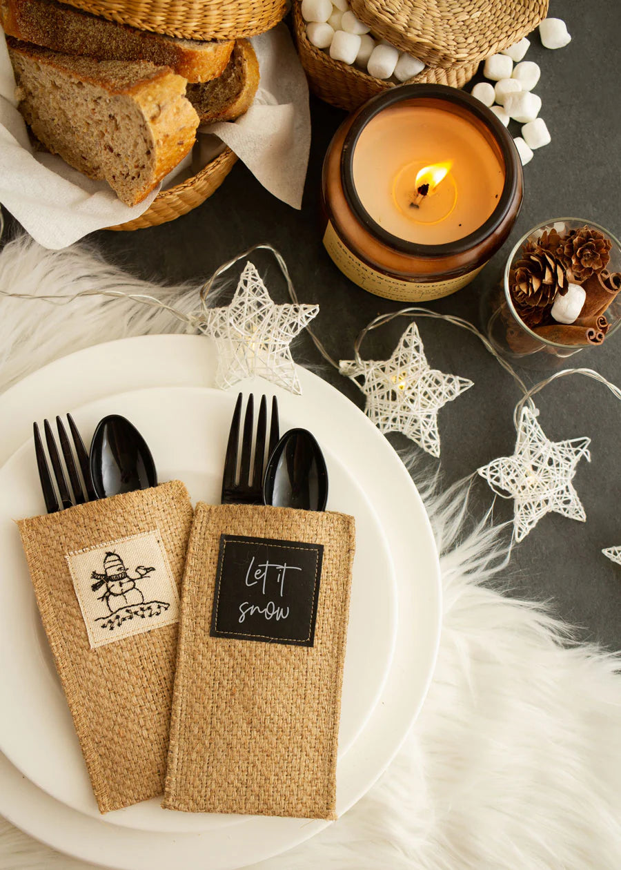 Silverware Pouches - Chalkboard Patch