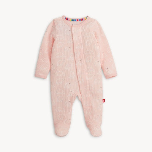PINK POLARIS WAFFLE FOOTIE