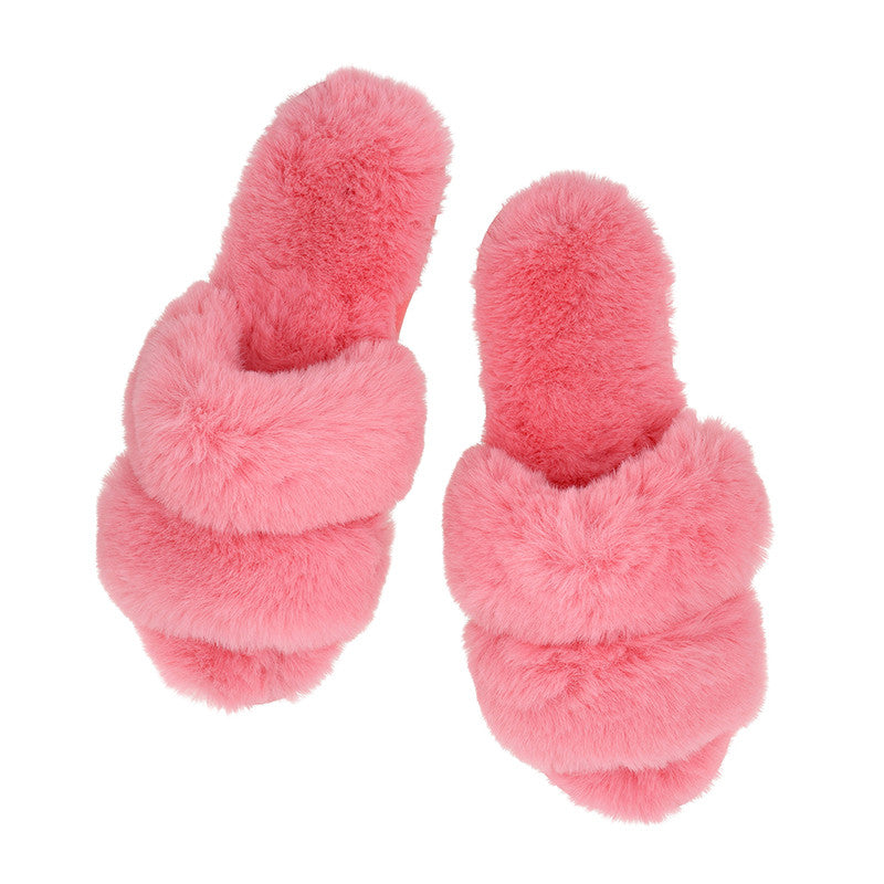 Plush Slippers - Double Band