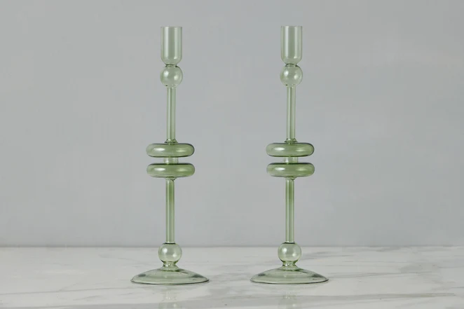 Glass Candlestick Large