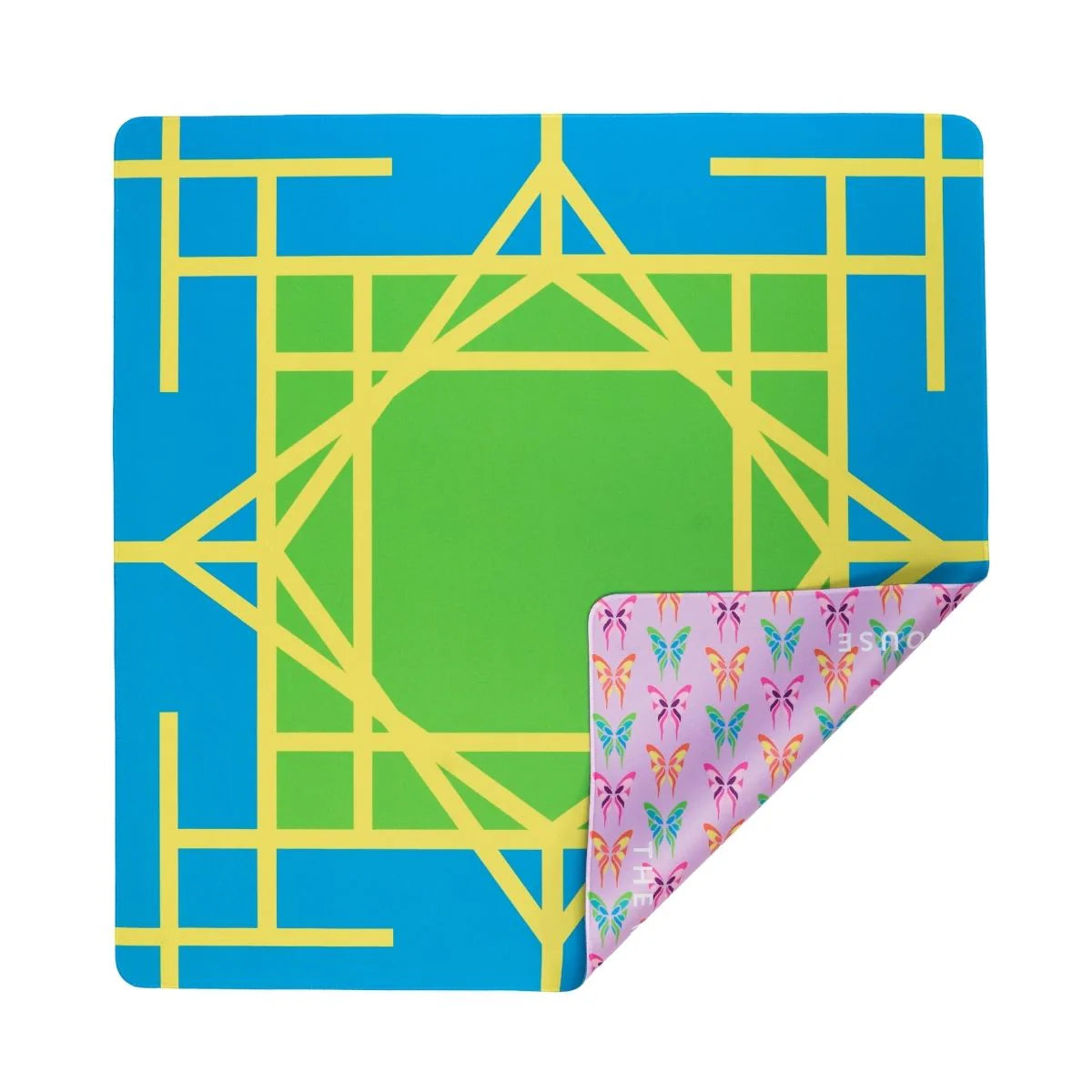 Electric Blue Garden Travel Mahjong Mat