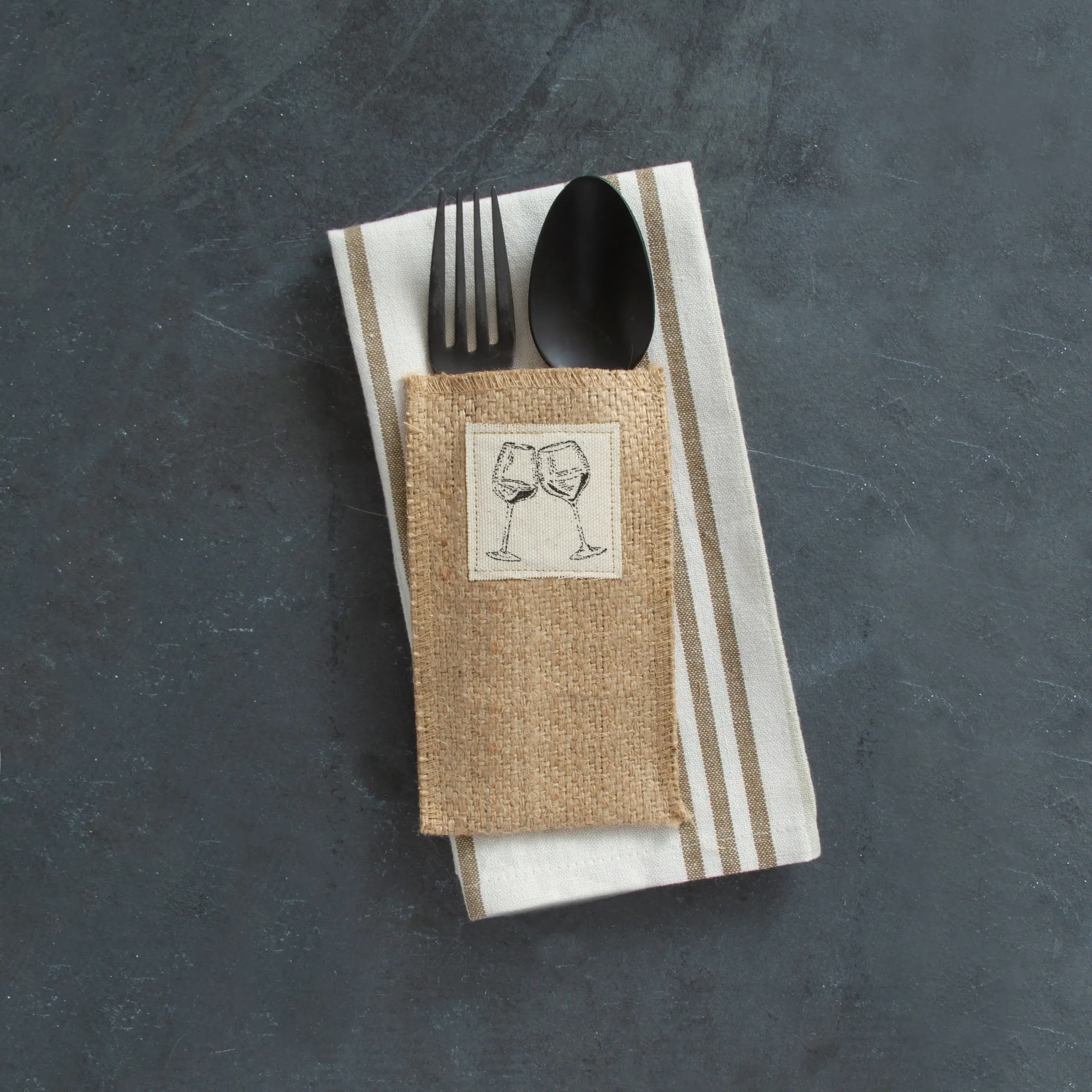 Silverware Pouches - Wine Glasses