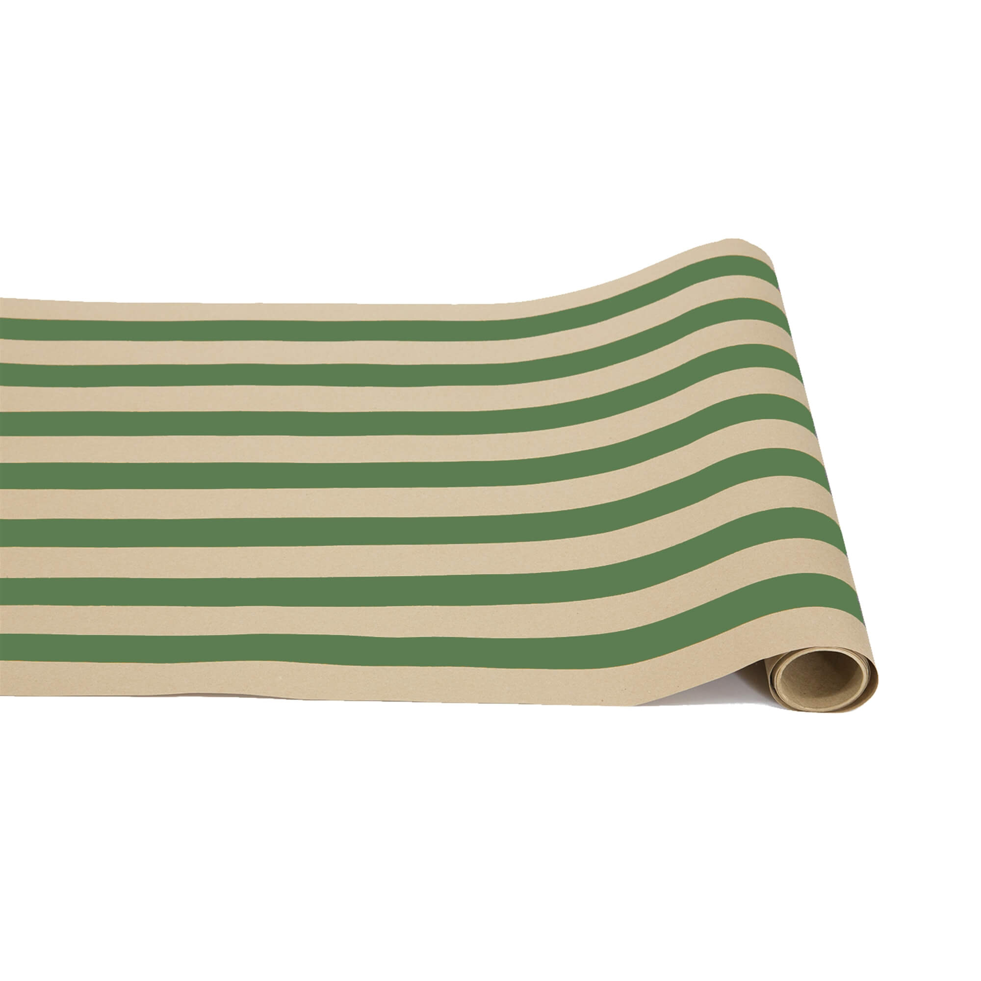 Kraft Stripe Table Runner - Green