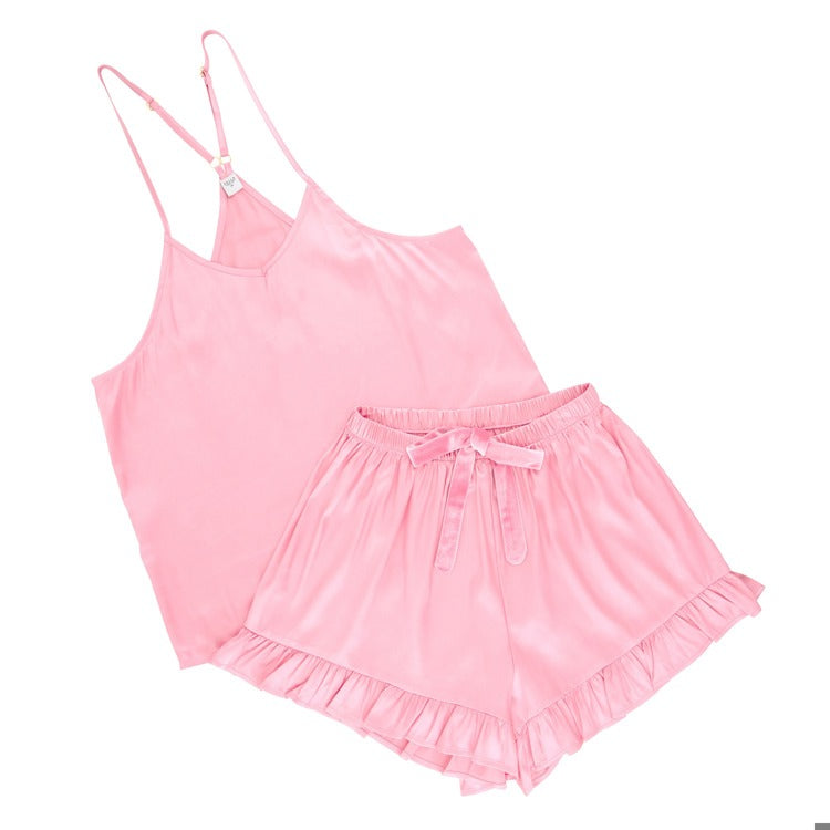 Cami + Velvet Ruffled Short
