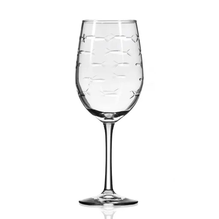School Of Fish White Wine Glass