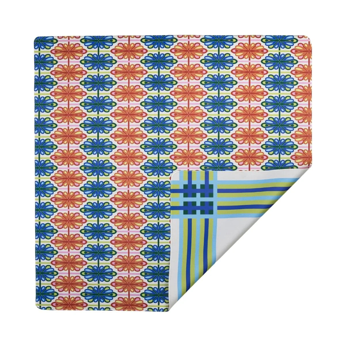 Mod Bird Bam &amp; Plaid Mahjong Mat