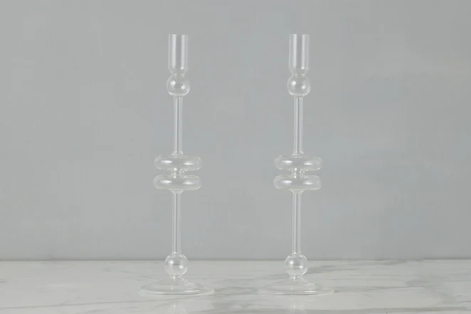 Glass Candlestick Large